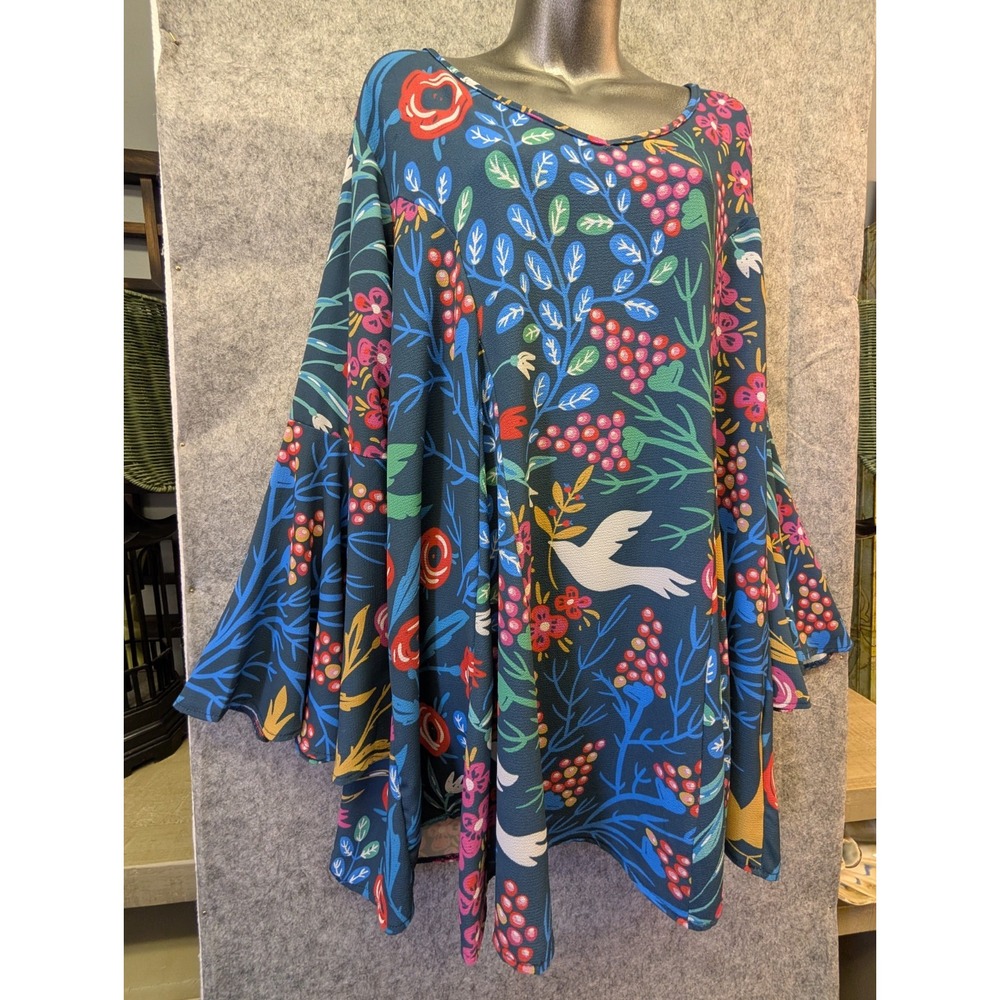 NEW! Judith March L Floral Bell Sleeve Mini Dress